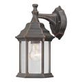 Forte One Light Painted Rust Clear Beveled Panels Glass Wall Lantern 1715-01-28